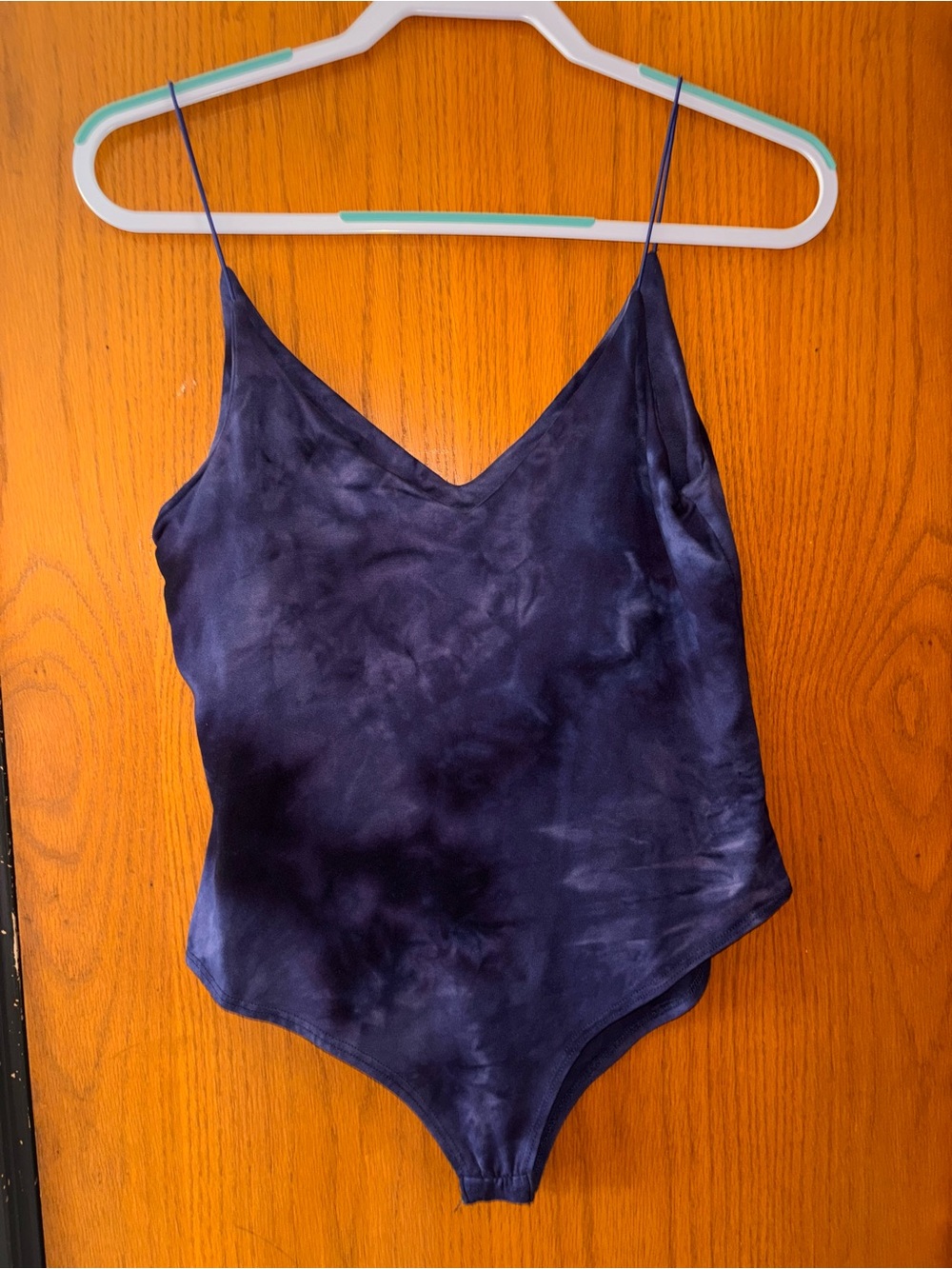 gaze Navy Tie-Dye V-Neck Bodysuit